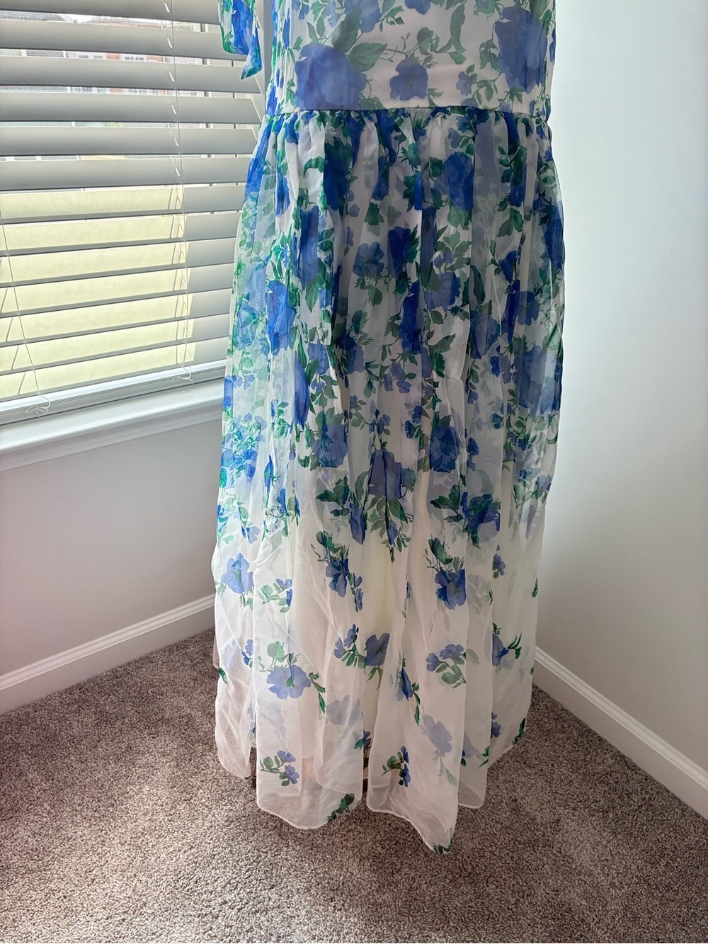 NWT BHLDN Anthropologie Kendall High Neck Scarf Floral Organza Maxi Dress - Picture 10 of 17